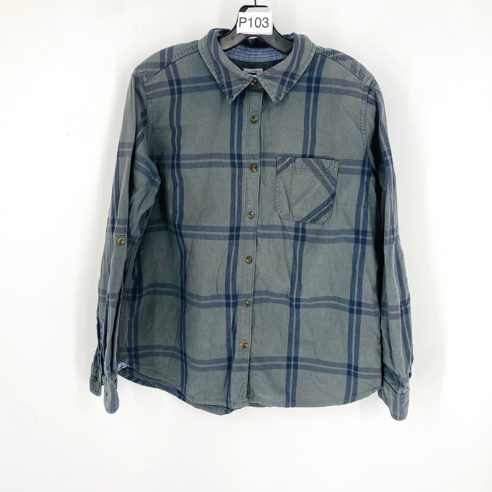 Carhartt Button Up Long Sleeve 100% Cotton Collared Shirt Women’s Sz Large 12-14